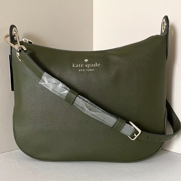 New Kate Spade Rosie Large Crossbody Pebbled Leather Enchanted Green - Picture 1 of 6